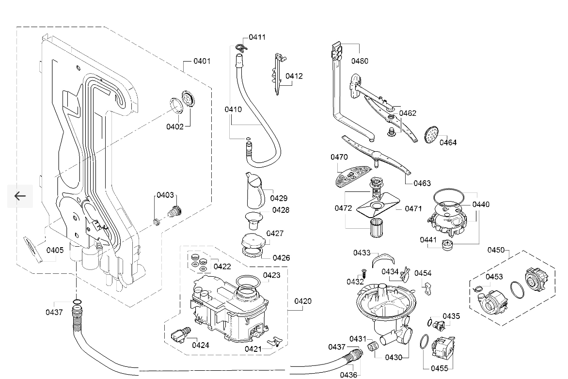 DRAIN PUMP BOSCH DISHWASHER 0455