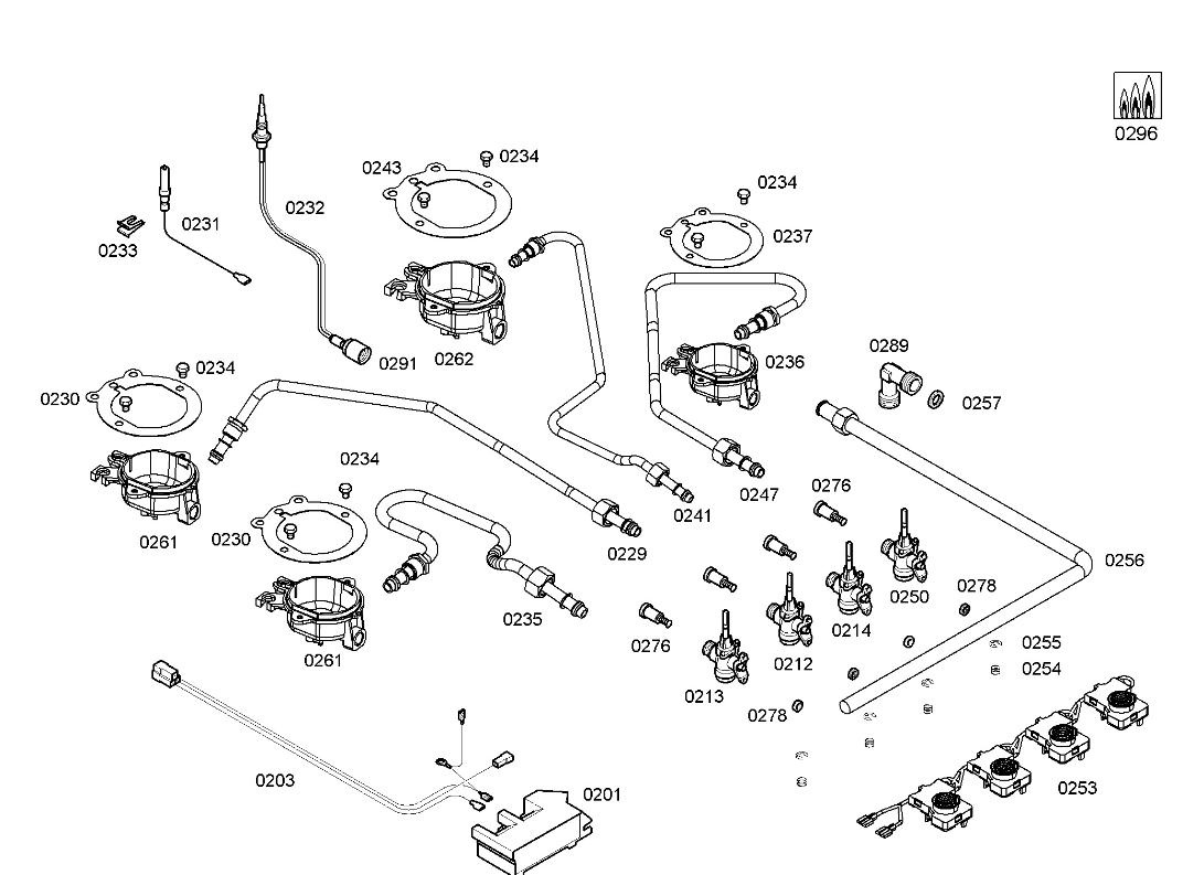 IGNITION SWITCH SET BOSCH GAS HOB 0253